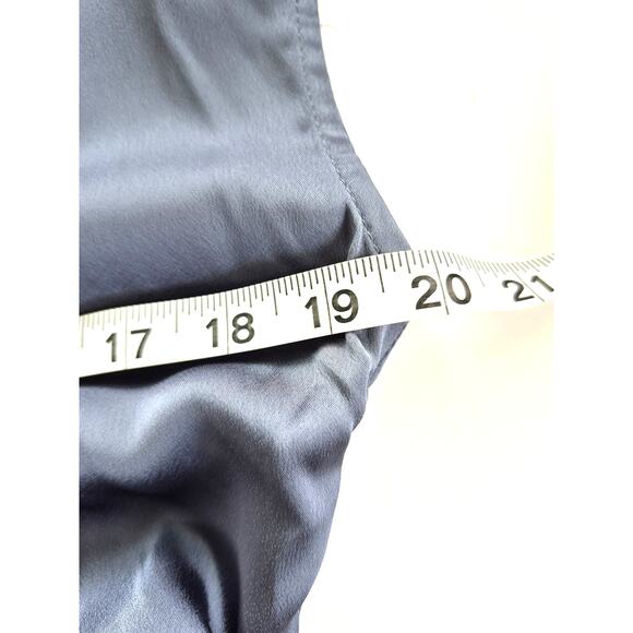 A New Day Dress Med Gray Midi Sleeveless Gathered Cocktail Wedding Guest Holiday - Picture 6 of 8